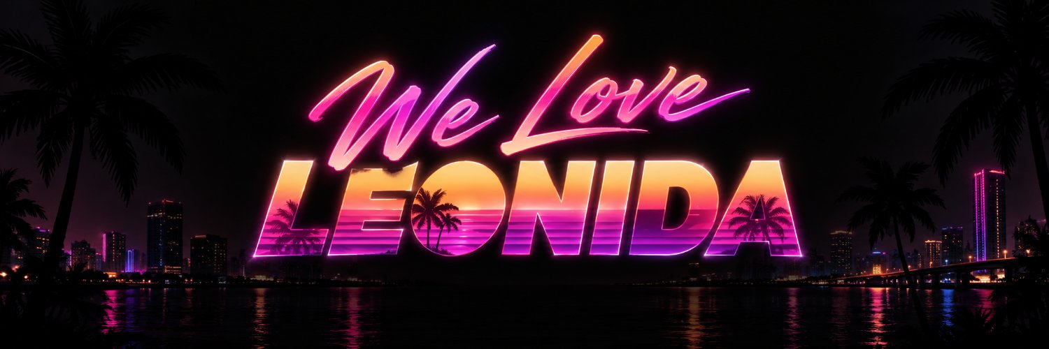 Neon Leonida skyline at sunset