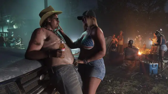 Port Gellhorn — vue nocturne : image officielle de GTA 6 publiée par Rockstar Games
