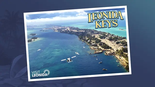 Carte postale rétro officielle GTA 6 illustrant Leonida Keys à Leonida