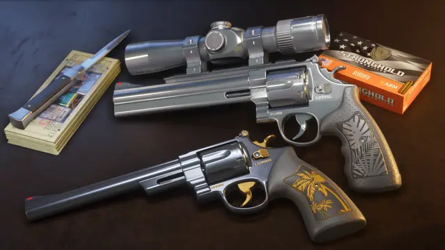 Hawk and Little Morgan Revolvers détail Ultimate Edition : visuel promotionnel officiel GTA 6 diffusé par Rockstar Games